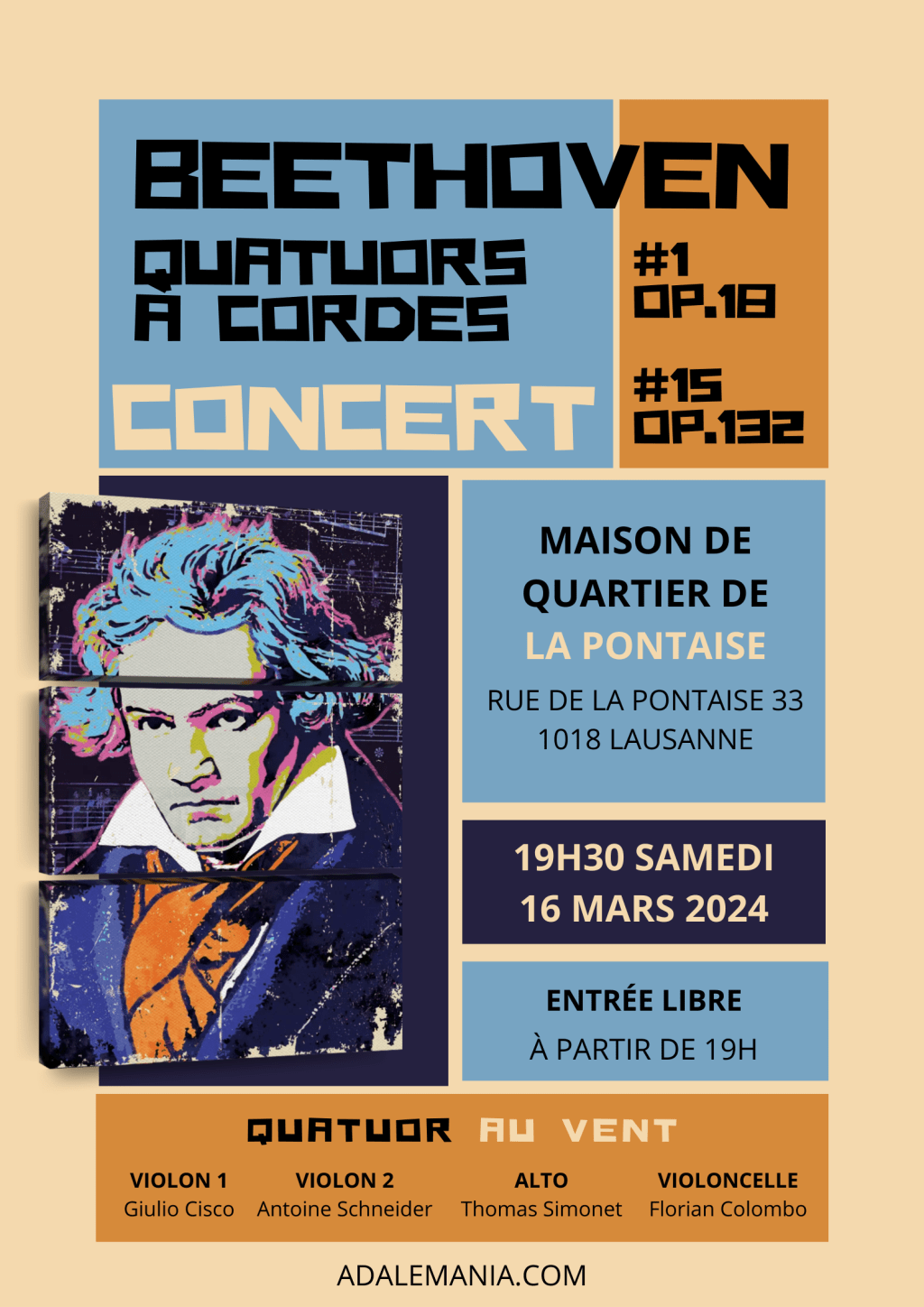 Quatuors de Beethoven #1 et&nbsp;#15